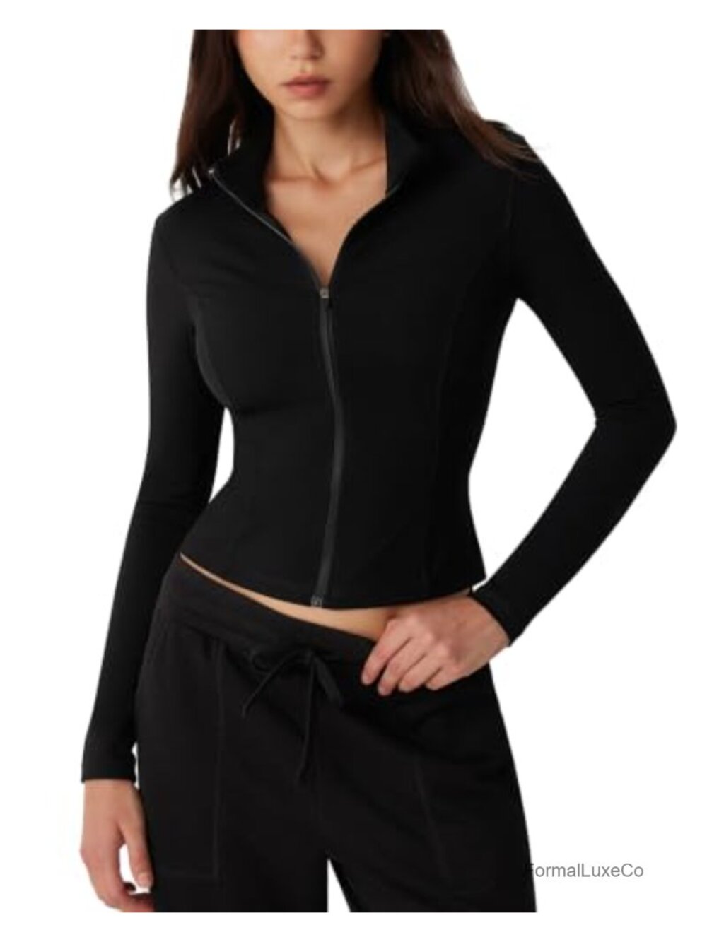 Women's Zip Up Cropped Athletic Jacket Lightweight Workout Yoga Running